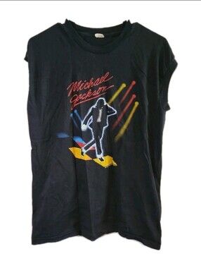 Vtg 80s Michael Jackson 5 1984 Victory Tour Pepsi Black T-shirt Screen Stars XL